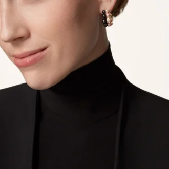 Brincos de argola Clash De Cartier, ônix, modelo extragrande, diamantes