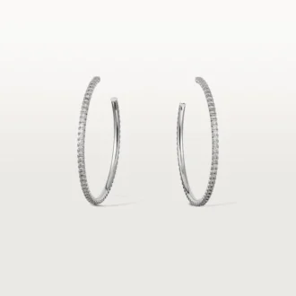 Brincos Etincelle De Cartier, modelo grande – ouro branco, diamantes – Cartier