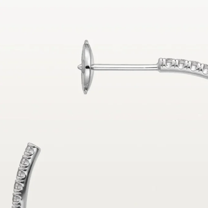 Brincos Etincelle De Cartier, modelo grande – ouro branco, diamantes – Cartier
