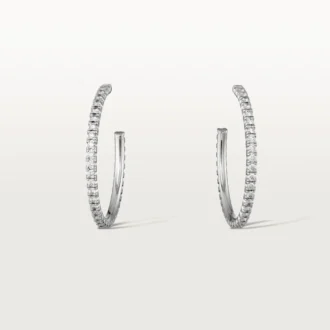 Brincos Etincelle De Cartier, Modelo Médio – Ouro Branco, Diamantes – Cartier