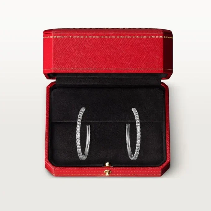 Brincos Etincelle De Cartier, Modelo Médio – Ouro Branco, Diamantes – Cartier