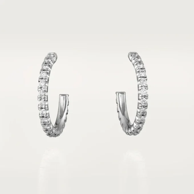 Brincos Etincelle De Cartier, Modelo Pequeno – Ouro Branco, Diamantes – Cartier