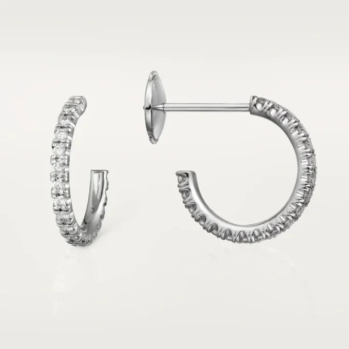 Brincos Etincelle De Cartier, Modelo Pequeno – Ouro Branco, Diamantes – Cartier