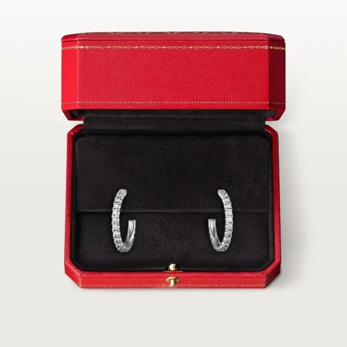 Brincos Etincelle De Cartier, Modelo Pequeno – Ouro Branco, Diamantes – Cartier