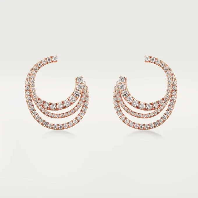 Brincos Etincelle De Cartier – Ouro rosa, diamantes – Cartier