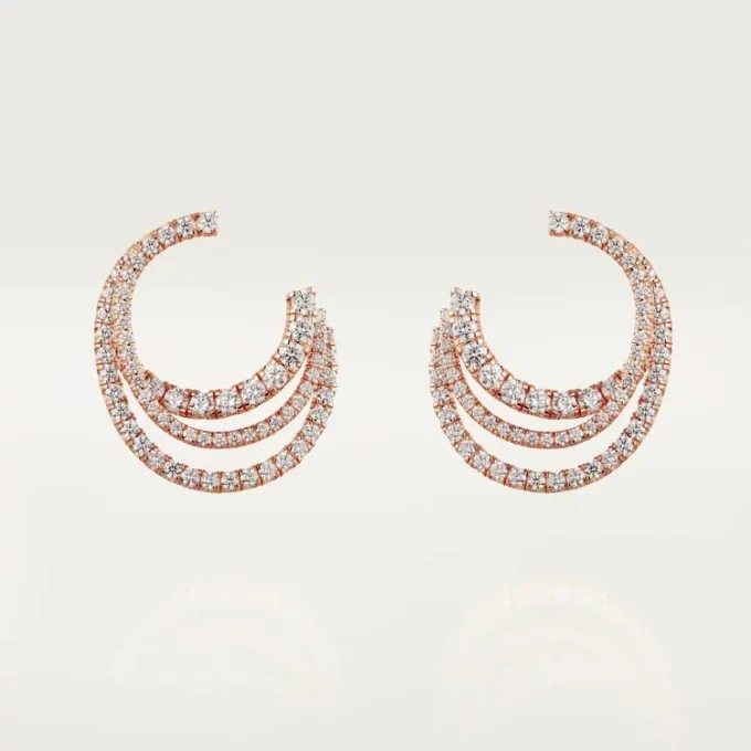 Brincos Etincelle De Cartier – Ouro rosa, diamantes – Cartier