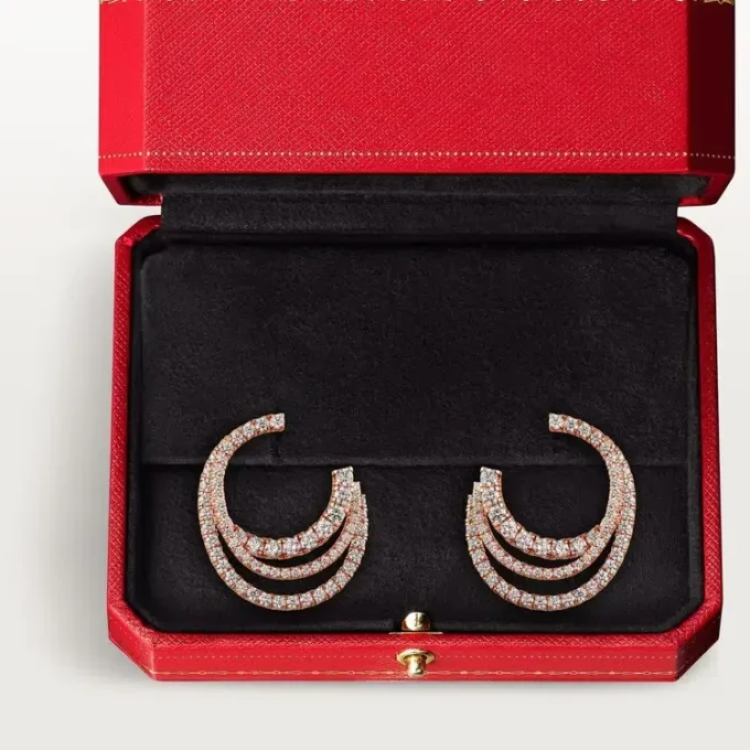 Brincos Etincelle De Cartier – Ouro rosa, diamantes – Cartier