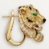 Brincos Faune Et Flore De Cartier, diamantes amarelos, laranja e castanhos, pavé
