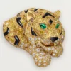 Brincos Faune Et Flore De Cartier, diamantes amarelos, laranja e castanhos, pavé