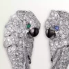 Brincos Faune Et Flore De Cartier, Gotas de Esmeralda, Pavé