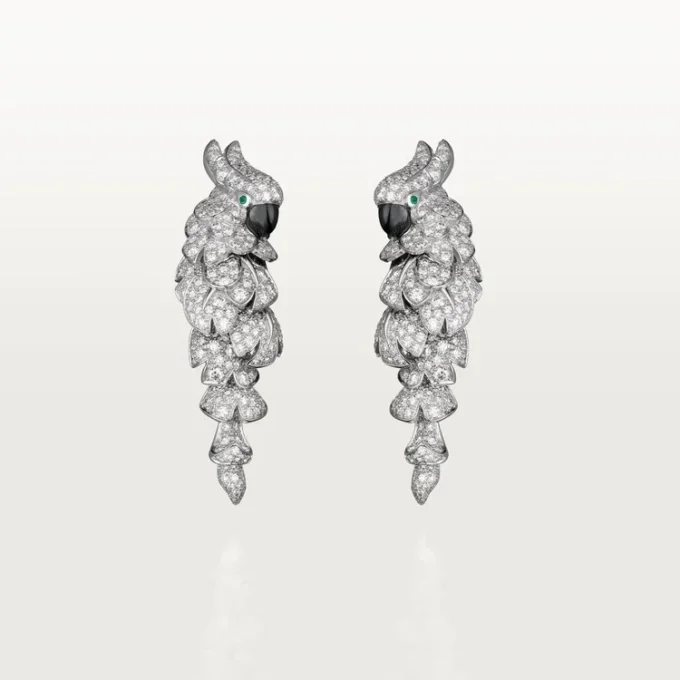 Brincos Faune Et Flore De Cartier, pavé