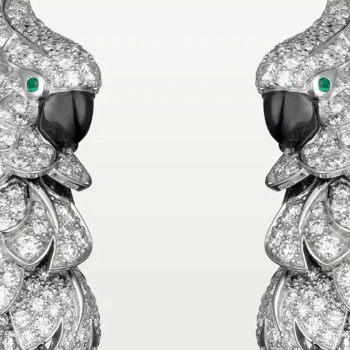 Brincos Faune Et Flore De Cartier, pavé
