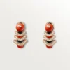 Brincos Geometrie & Contrastes, Coral, Pavé