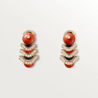 Brincos Geometrie & Contrastes, Coral, Pavé