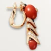 Brincos Geometrie & Contrastes, Coral, Pavé