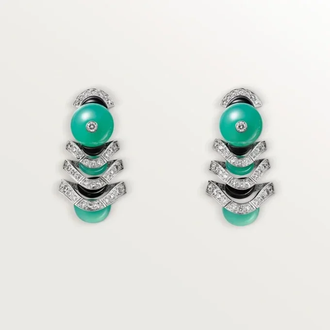 Brincos Geometrie & Contrastes, Crisoprase, Pavé