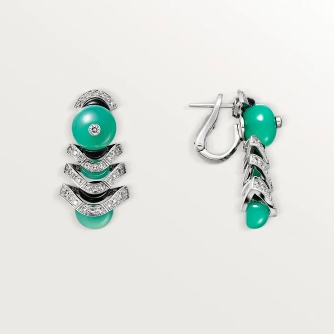 Brincos Geometrie & Contrastes, Crisoprase, Pavé