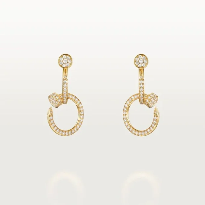 Brincos Juste Un Clou, duplos, com pavé