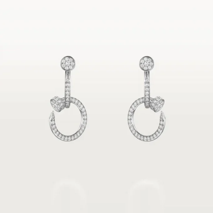 Brincos Juste Un Clou, duplos, com pavé