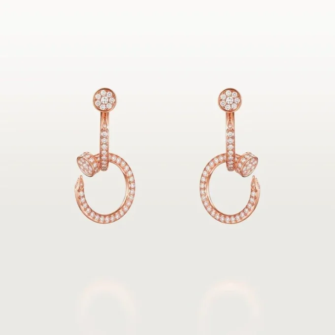 Brincos Juste Un Clou, duplos, com pavé