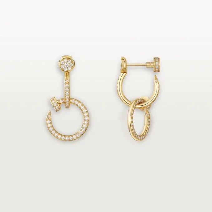Brincos Juste Un Clou, duplos, com pavé
