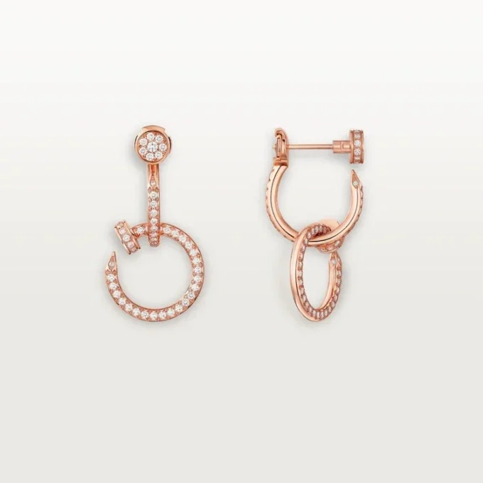 Brincos Juste Un Clou, duplos, com pavé