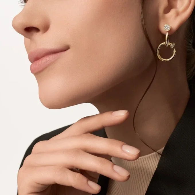 Brincos Juste Un Clou, Duplos, Diamantes