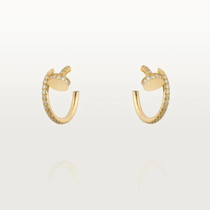 Brincos Juste Un Clou – Ouro amarelo, diamantes – Cartier