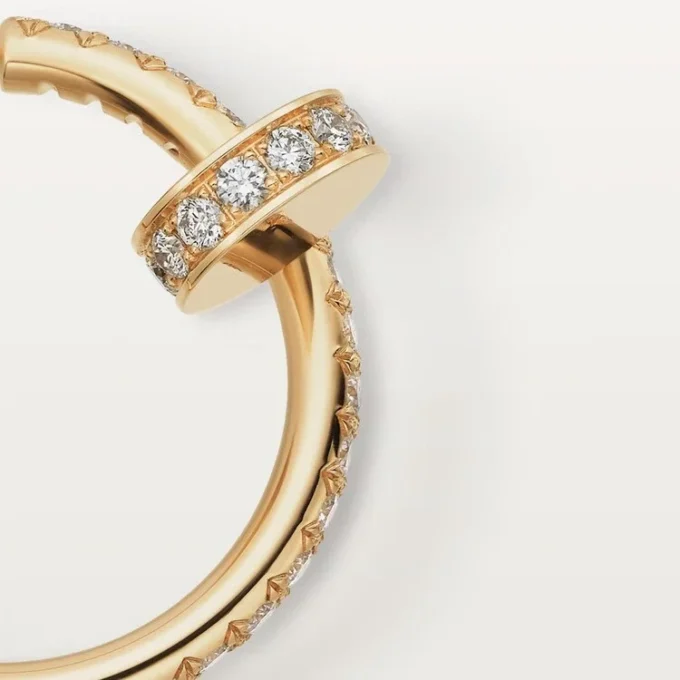 Brincos Juste Un Clou – Ouro amarelo, diamantes – Cartier