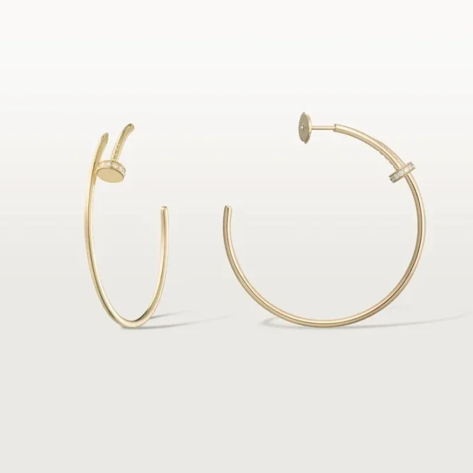 Brincos Juste Un Clou – Ouro amarelo, diamantes – Cartier