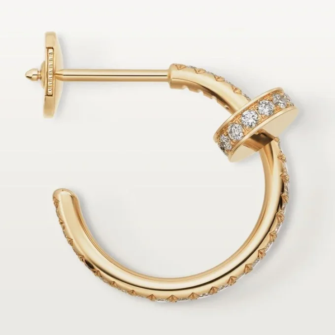 Brincos Juste Un Clou – Ouro amarelo, diamantes – Cartier
