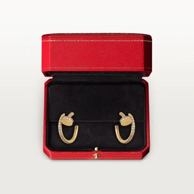 Brincos Juste Un Clou – Ouro amarelo, diamantes – Cartier