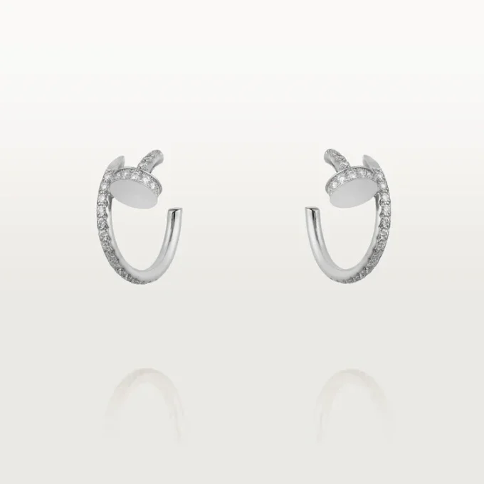 Brincos Juste Un Clou – Ouro Branco, Diamantes – Cartier