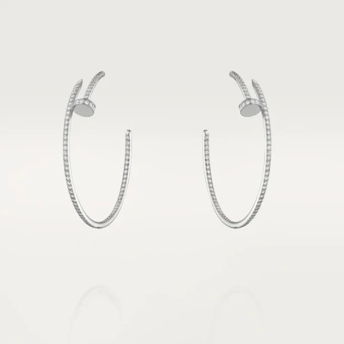 Brincos Juste Un Clou – Ouro Branco, Diamantes – Cartier