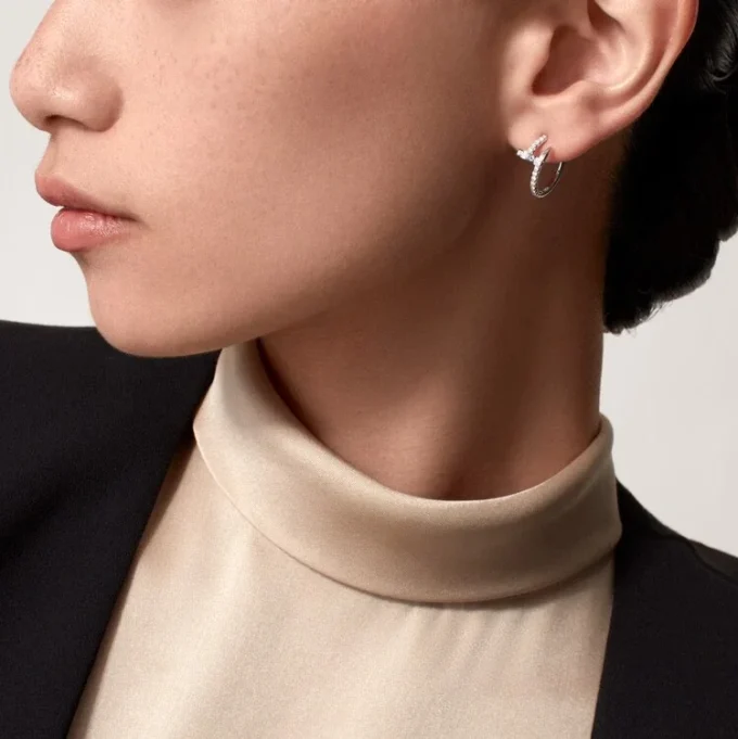 Brincos Juste Un Clou – Ouro Branco, Diamantes – Cartier