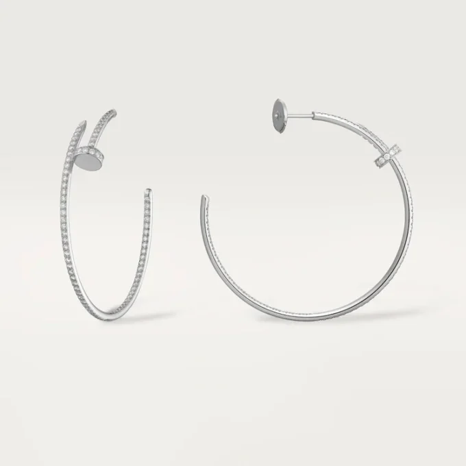 Brincos Juste Un Clou – Ouro Branco, Diamantes – Cartier