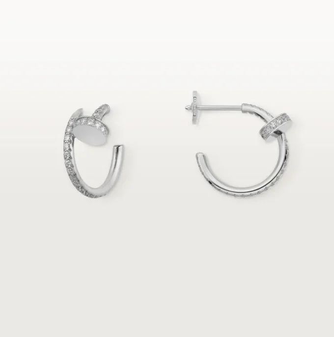 Brincos Juste Un Clou – Ouro Branco, Diamantes – Cartier