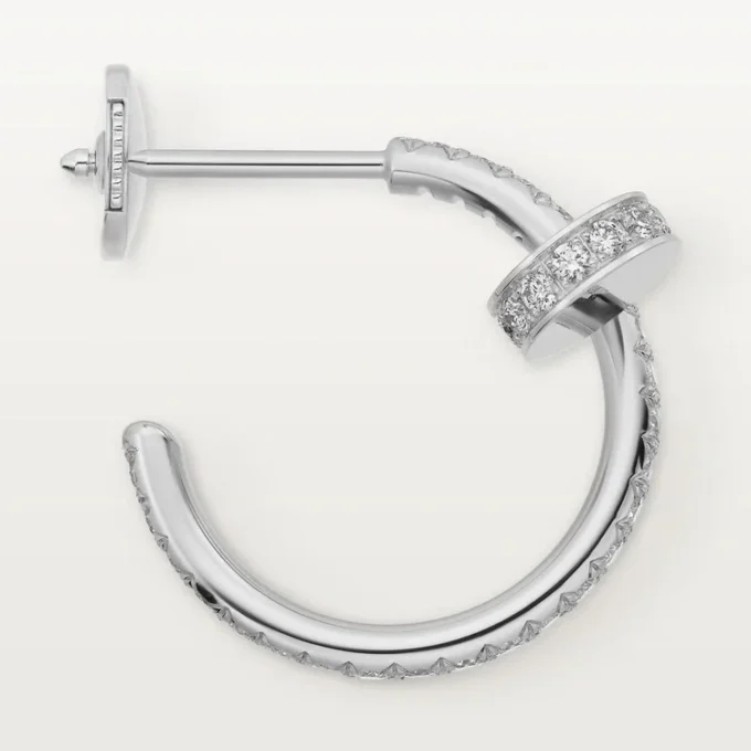 Brincos Juste Un Clou – Ouro Branco, Diamantes – Cartier