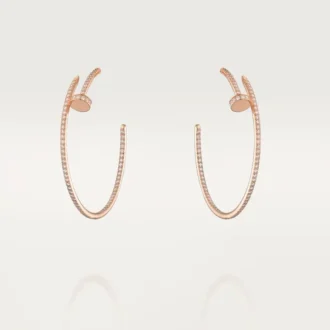 Brincos Juste Un Clou – Ouro rosa, diamantes – Cartier