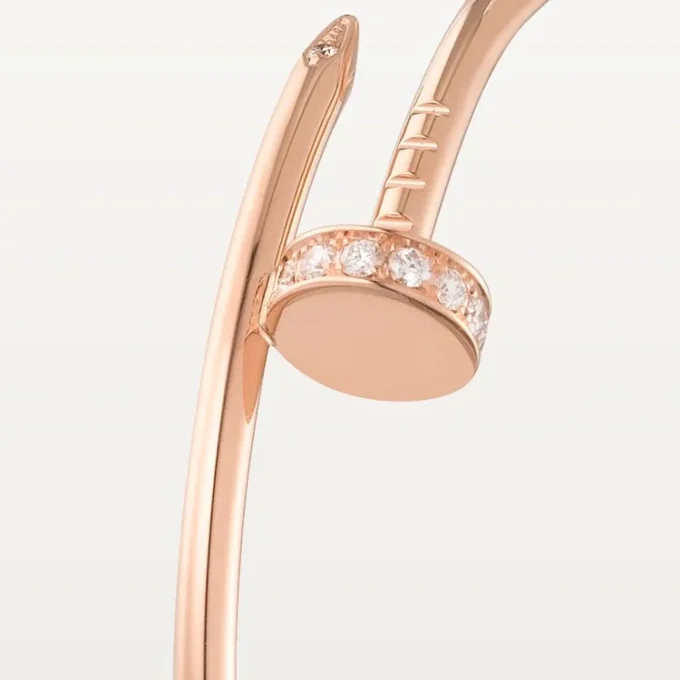 Brincos Juste Un Clou – Ouro rosa, diamantes – Cartier