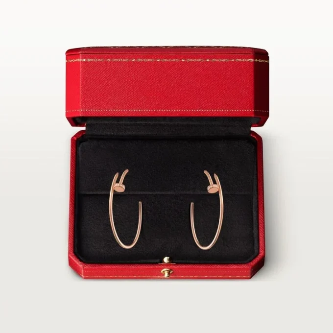 Brincos Juste Un Clou – Ouro rosa, diamantes – Cartier