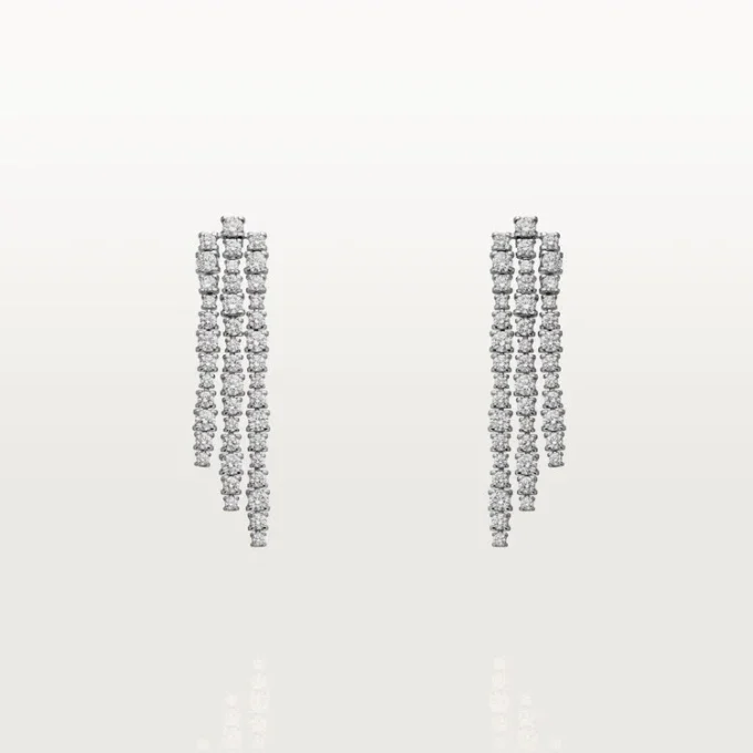 Brincos Lignes Essentielles, diamantes de corte brilhante
