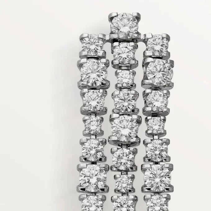 Brincos Lignes Essentielles, diamantes de corte brilhante