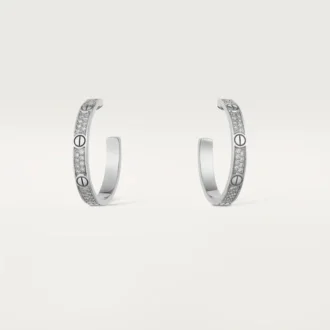 Brincos Love – Ouro Branco, Diamante – Cartier