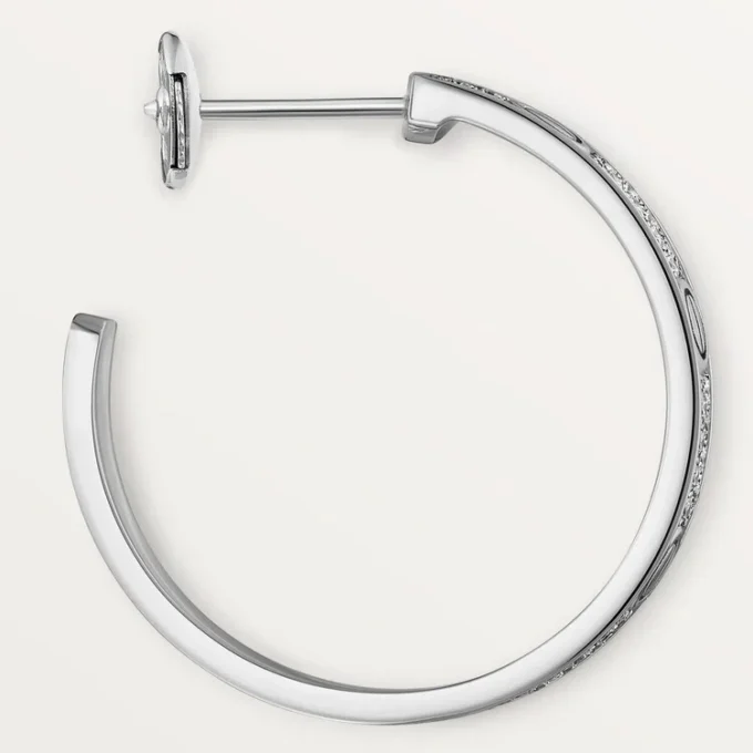 Brincos Love – Ouro Branco, Diamante – Cartier