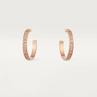 Brincos Love – Ouro rosa, diamante – Cartier