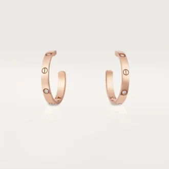 Brincos Love – Ouro rosa, diamante – Cartier