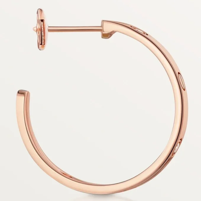 Brincos Love – Ouro rosa, diamante – Cartier