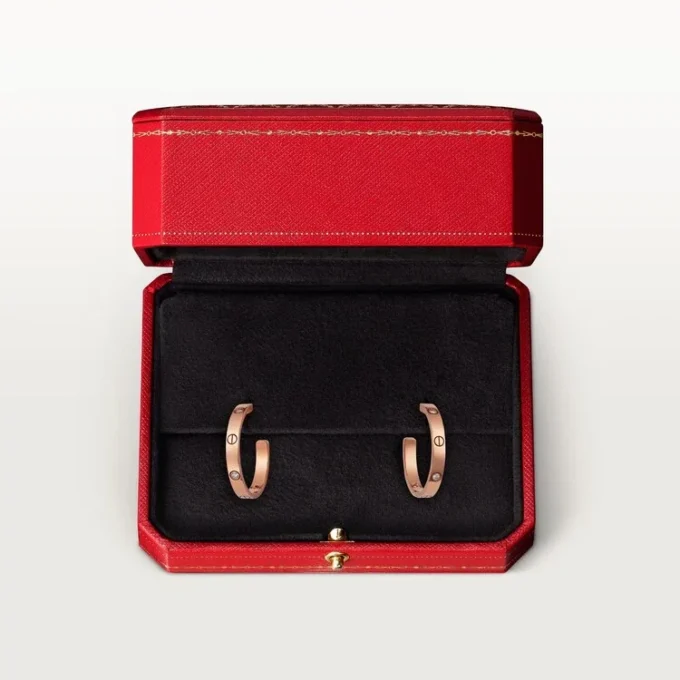 Brincos Love – Ouro rosa, diamante – Cartier