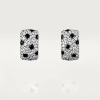Brincos Panthere De Cartier – Ouro Branco, Ônix, Diamantes – Cartier